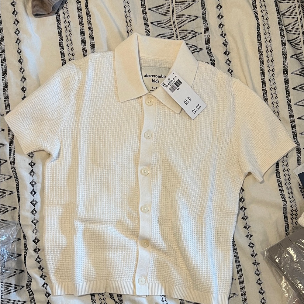Abercrombie Kids Cream Button-Down Shirt